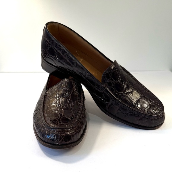 Gravati Brown Crocodile Loafers size 6 - Picture 2 of 7